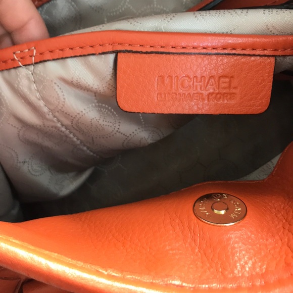 Michael Kors Hamilton Woven Burnt-Orange Purse